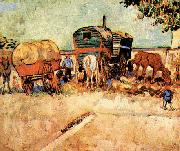 Encampment of Gypsies with Caravan Vincent Van Gogh